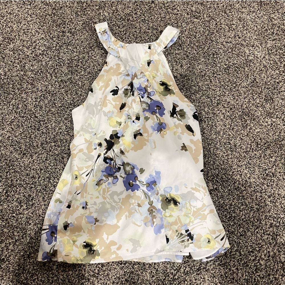 white house black market flowery tank top